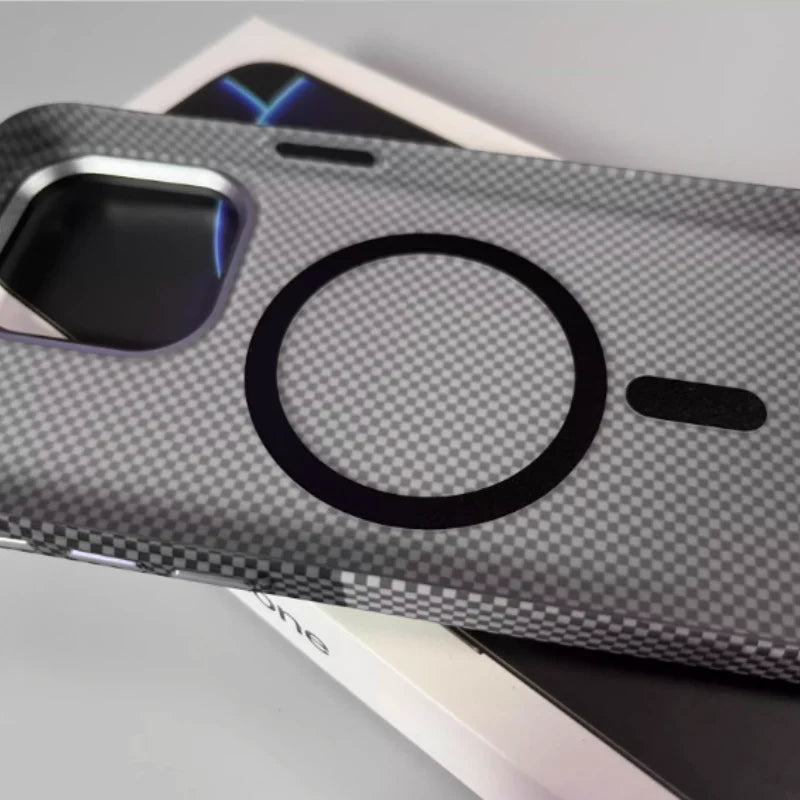 Grid Pattern Magsafe Magnetic Phone Case For iPhone