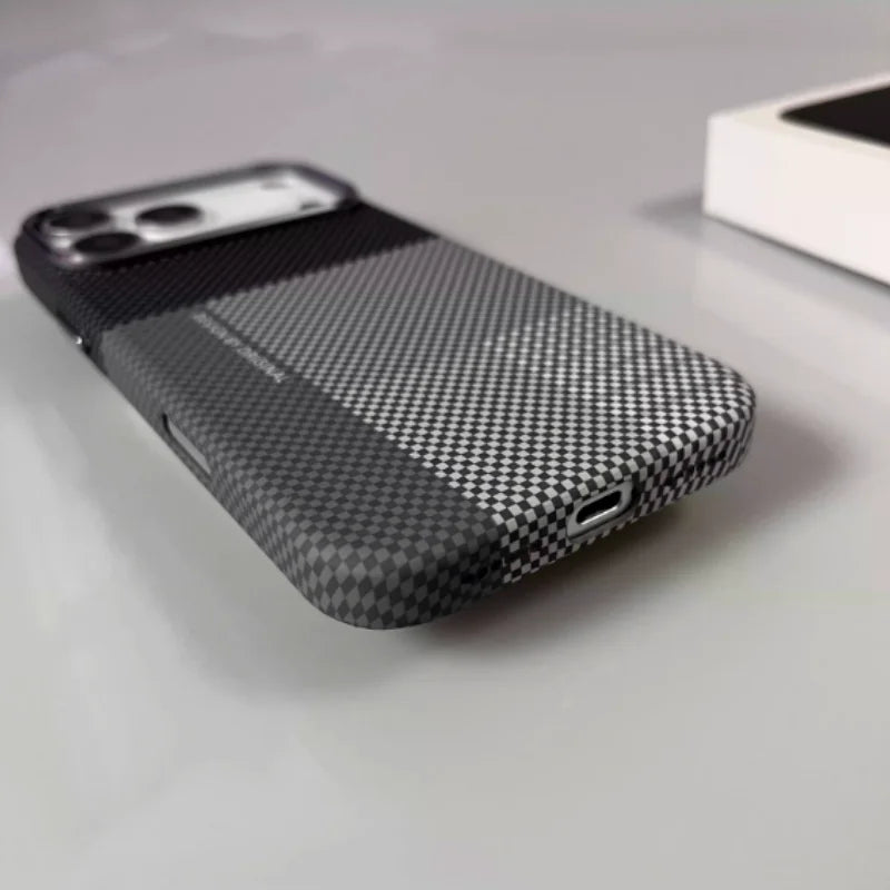 Grid Pattern Magsafe Magnetic Phone Case For iPhone