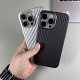 Natural Titanium Grating Stripe Case For iPhone