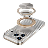 Metal Button Ripple Shape Rotating Magnetic Case for iPhone