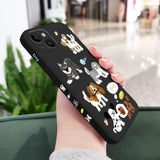 Chalk Drawing Dog Silicone Phone Case For iPhone