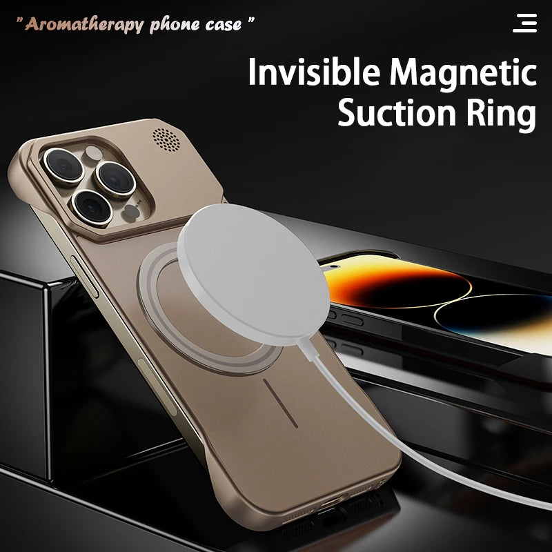 Magnetic Matte Frameless Aromatherapy Case For iPhone