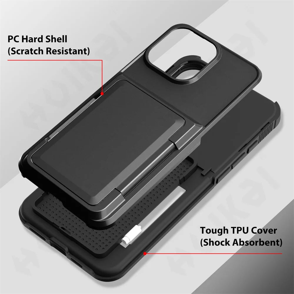Wallet Credit Card Holder ID Card Slot Case For iPhone