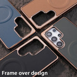 Leather Plating Soft Edge Magnetic Case for Samsung
