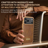 Leather Magnetic Attraction Metal Buttons Case For iPhone