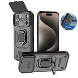 Slide Camera Protect Ring Holder Armor Case For iPhone