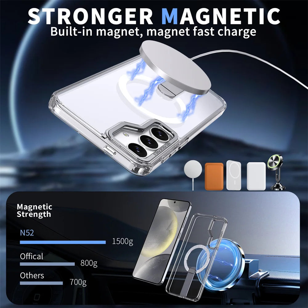 Luxury Metal Bracket Folding Stand Magnetic Case For Samsung