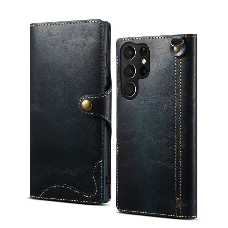 Luxury Genuine Leather Business Case for Samsung
