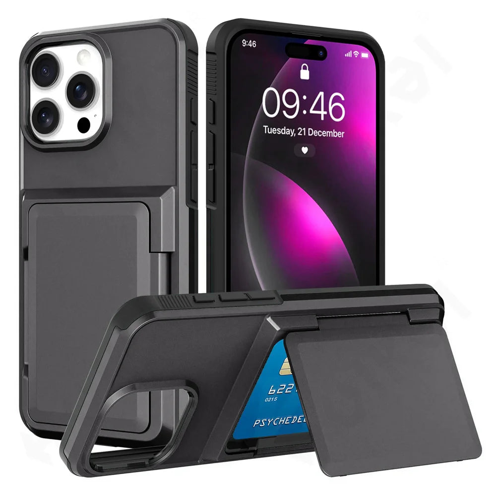 Wallet Credit Card Holder ID Card Slot Case For iPhone