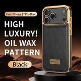 Leather Magnetic Attraction Metal Buttons Case For iPhone