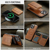 Magnetic Leather Wallet Case for iPhone