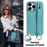 Premium Genuine Leather Wristband Strap Bracket Case For iPhone