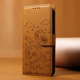 Cute Dog Magnetic Leather Wallet Flip Case for Samsung