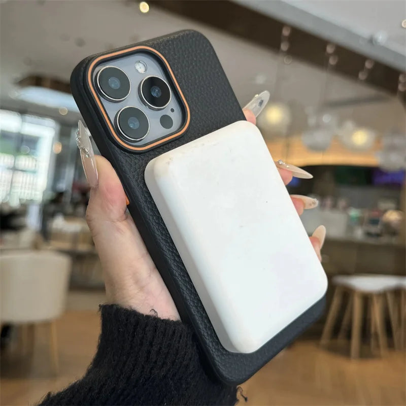 Lichee Texture Protector Magnetic Case For iPhone