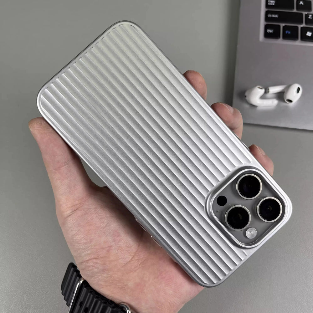 Natural Titanium Grating Stripe Case For iPhone