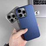 Natural Titanium Grating Stripe Case For iPhone