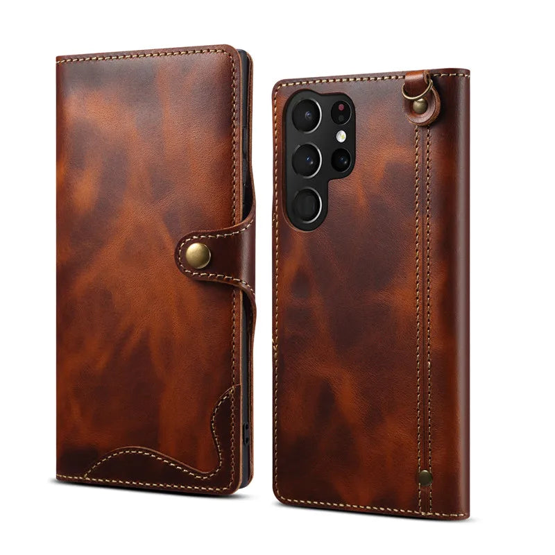 Luxury Genuine Leather Business Case for Samsung
