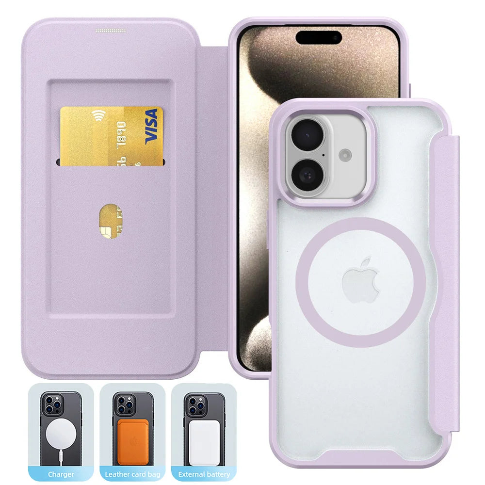 Luxury Flip Slot Card Wallet Magnetic Case For iPhone