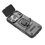 Slide Camera Protect Ring Holder Armor Case For iPhone