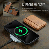 Magnetic Leather Wallet Case for iPhone
