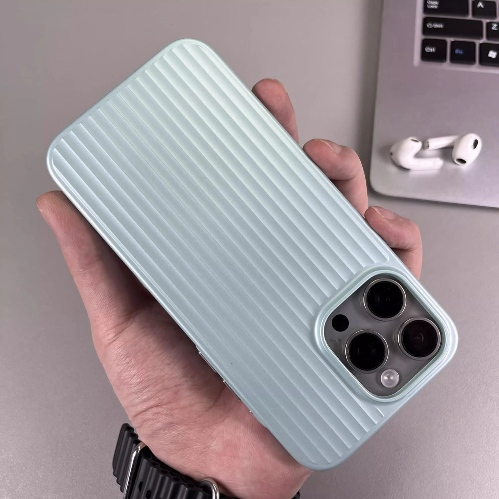 Natural Titanium Grating Stripe Case For iPhone