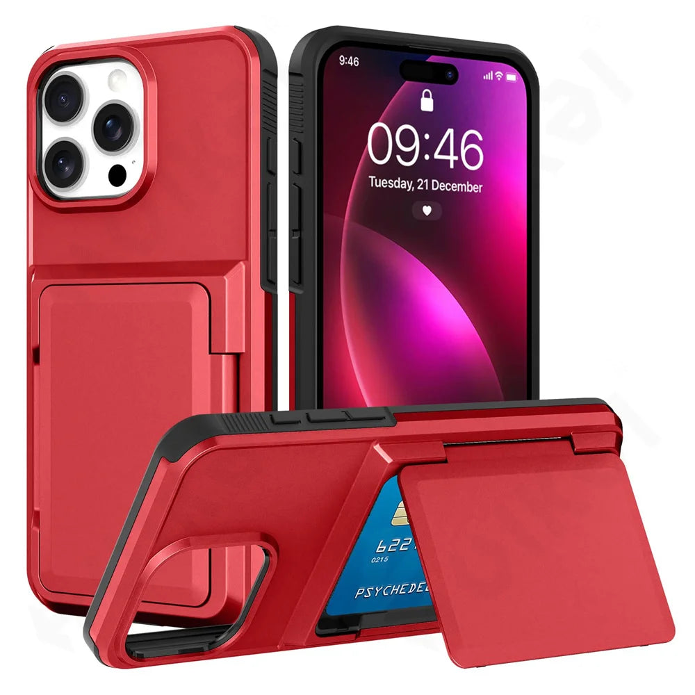 Wallet Credit Card Holder ID Card Slot Case For iPhone