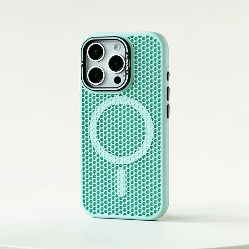Honeycomb Grid Mesh Cooling Magnetic Case for iPhone