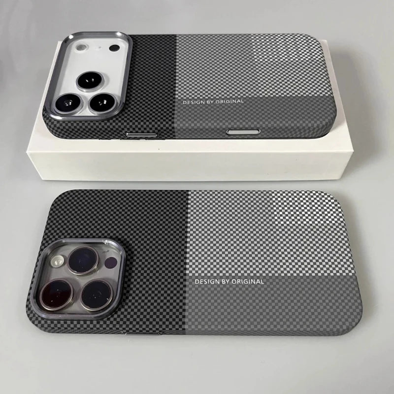 Grid Pattern Magsafe Magnetic Phone Case For iPhone