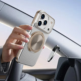 Metal Button Ripple Shape Rotating Magnetic Case for iPhone