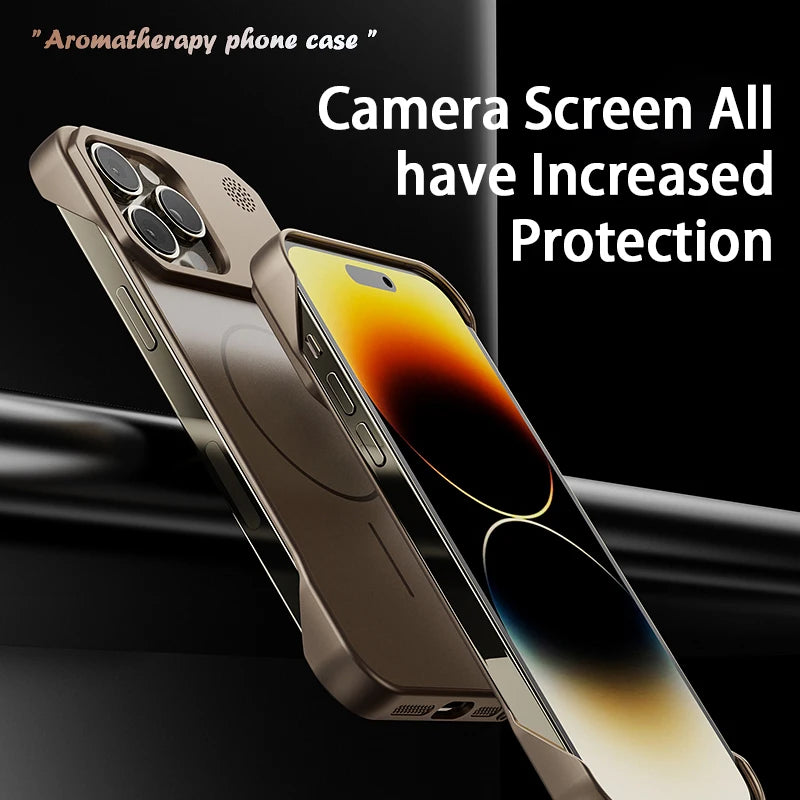 Magnetic Matte Frameless Aromatherapy Case For iPhone