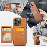Magnetic Leather Wallet Case for iPhone
