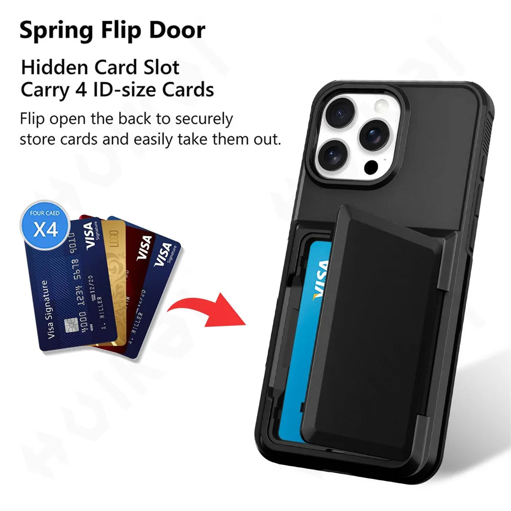 Wallet Credit Card Holder ID Card Slot Case For iPhone