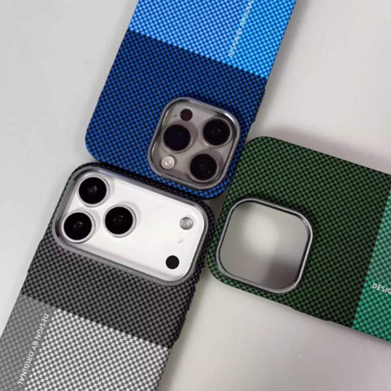 Grid Pattern Magsafe Magnetic Phone Case For iPhone