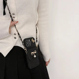 3D Bowknot Crossbody Card Holder Wallet Case For iPhone