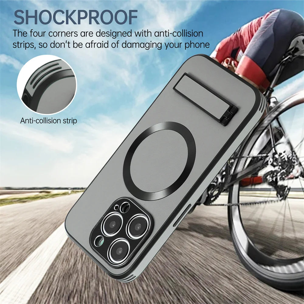 Luxury Magnetic Leather Stand Case For iPhone