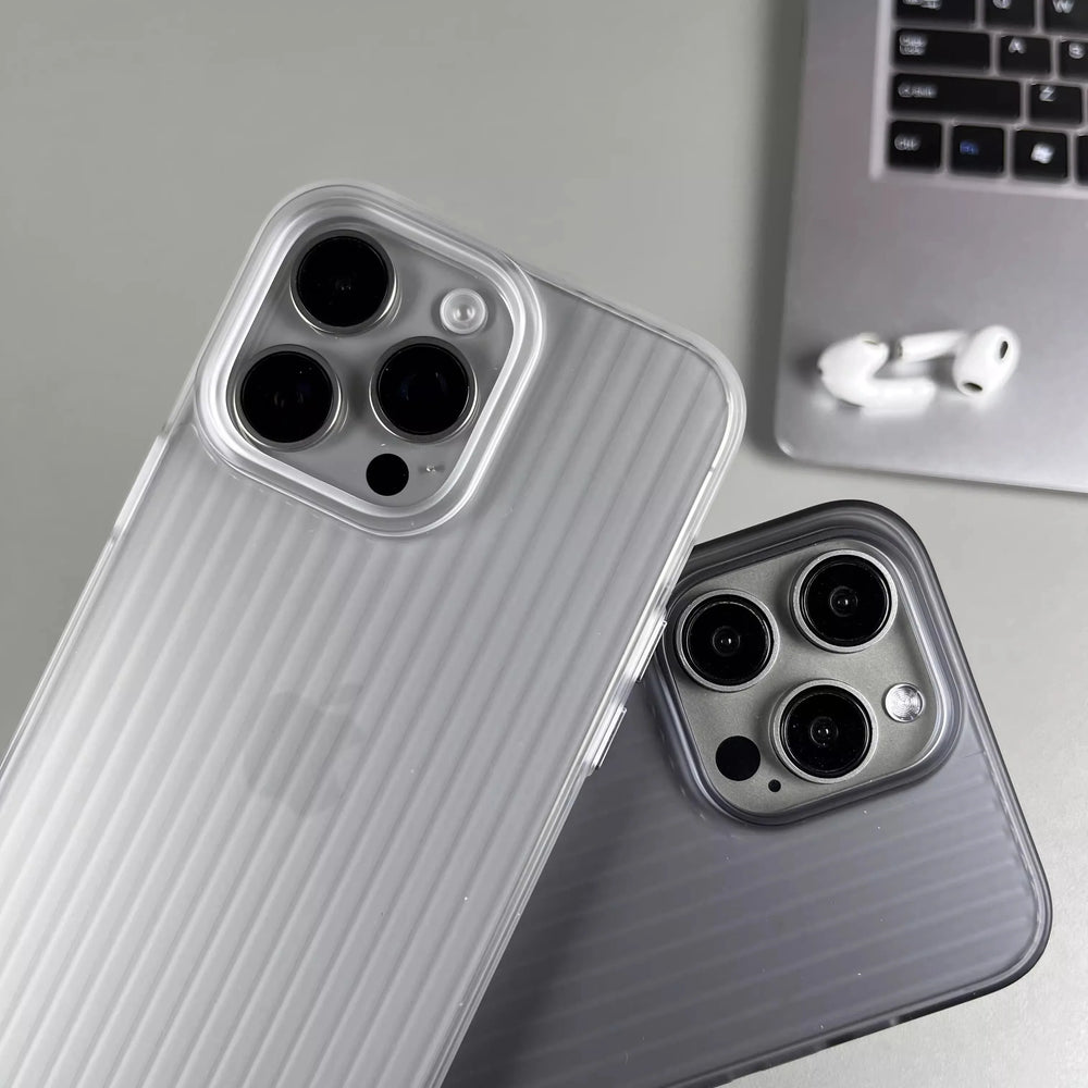 Natural Titanium Grating Stripe Case For iPhone