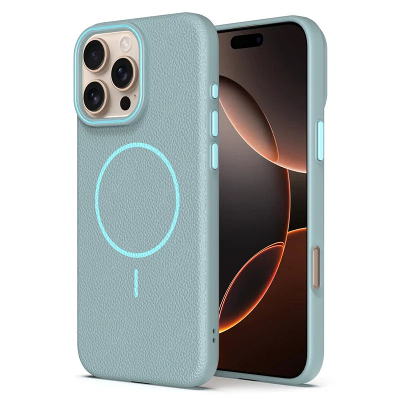 Lichee Texture Protector Magnetic Case For iPhone