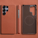 Natural Cowhide Leather Magnetic Case for Samsung
