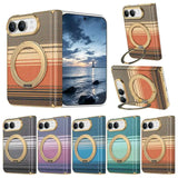 Kevlar Texture Magnetic Stand Fold Case For iPhone Duo