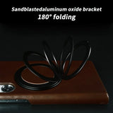 Genuine Leather Magnetic Ring Stand Bracket Case For Samsung