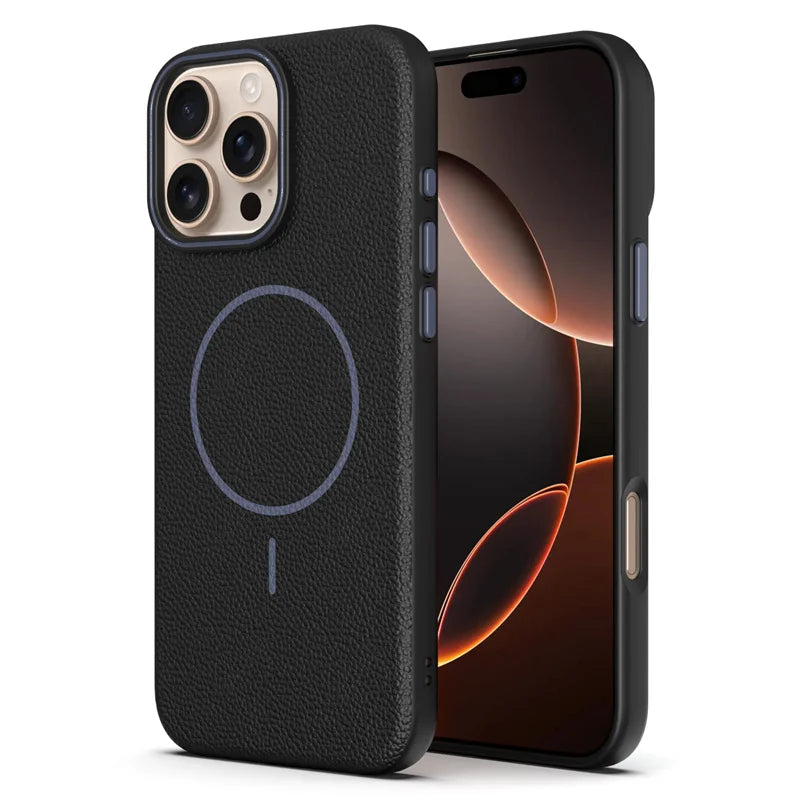Lichee Texture Protector Magnetic Case For iPhone