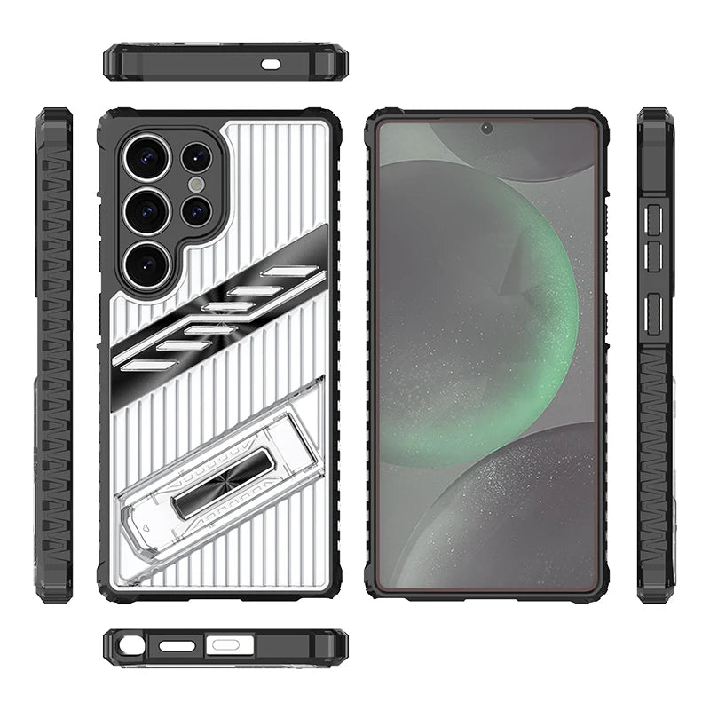 Armor Lens Protection With Holder translucent Case For Samsung