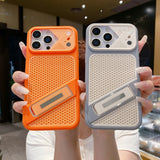 Armor Shockproof Stand Heat Dissipation Case For iPhone