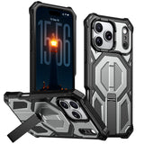 Magnetic Metal Stand Armor Case For iPhone