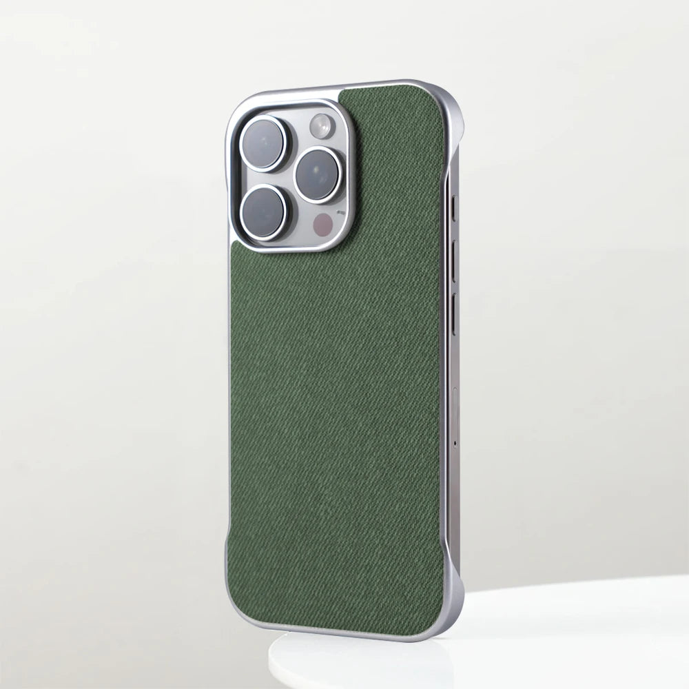 Ultra Thin Frameless Cloth Texture Magnetic Case For iPhone