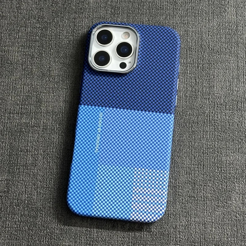 Grid Pattern Magsafe Magnetic Phone Case For iPhone