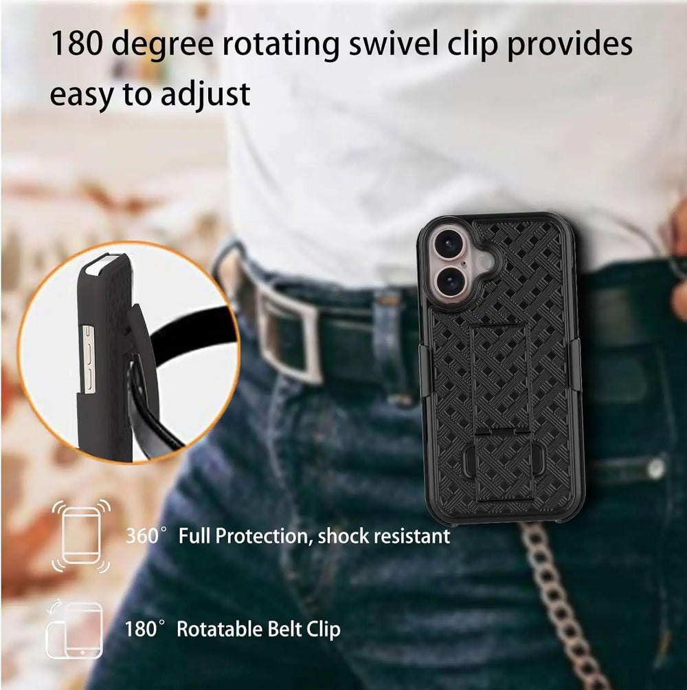 Rugged Combo Shockproof Armor Belt Clip Holster Case for iPhone