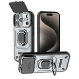 Slide Camera Protect Ring Holder Armor Case For iPhone