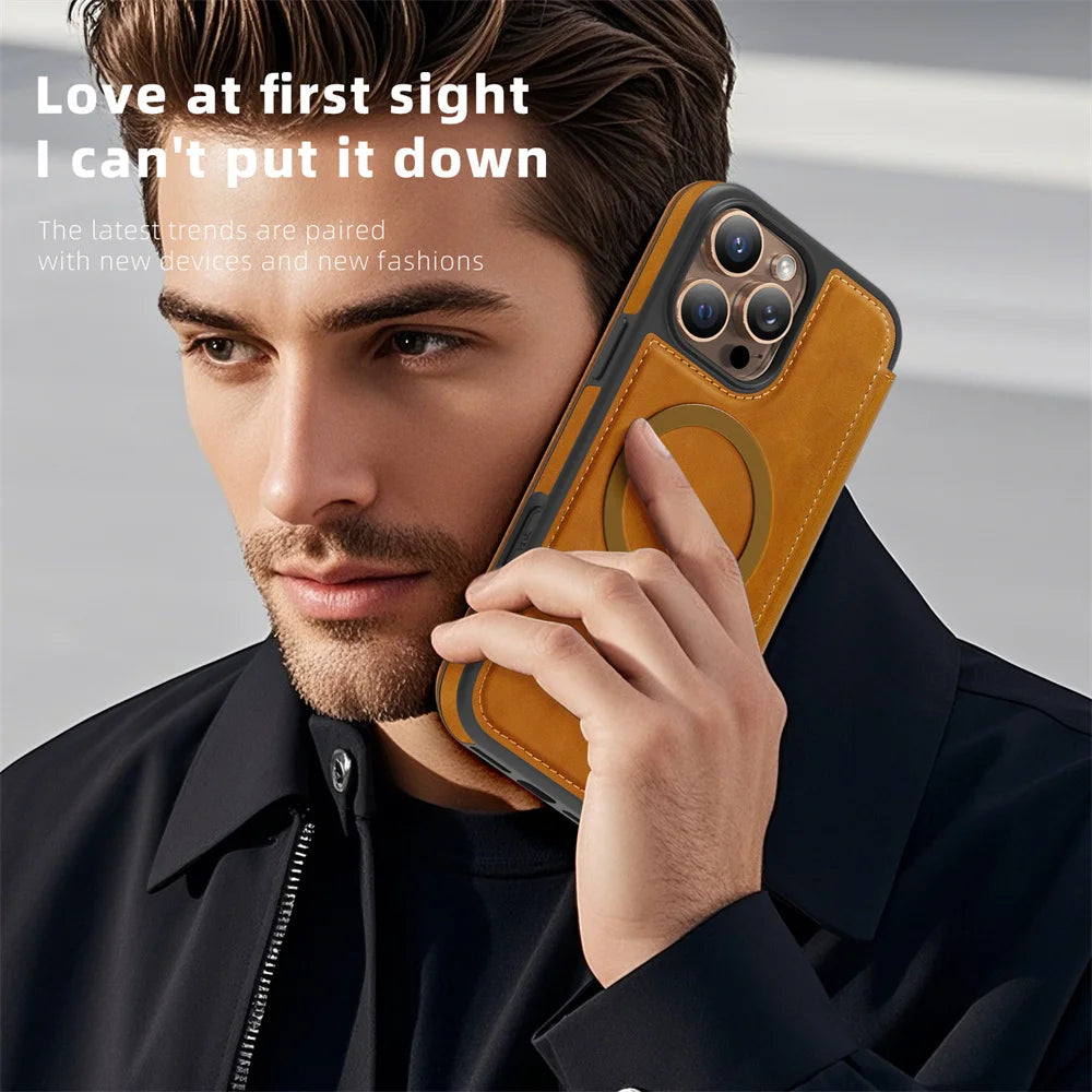 Magnetic Flip Leather Wallet Magnet Phone Case For iPhone