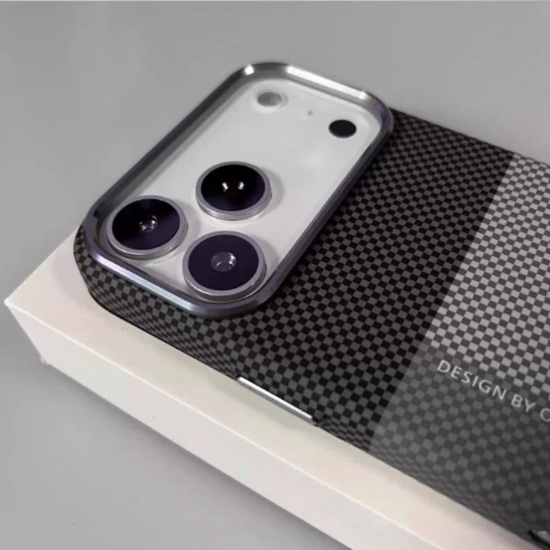 Grid Pattern Magsafe Magnetic Phone Case For iPhone